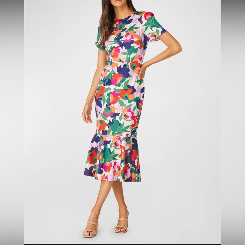 Shoshanna Thompson Colorful Floral Midi 👗